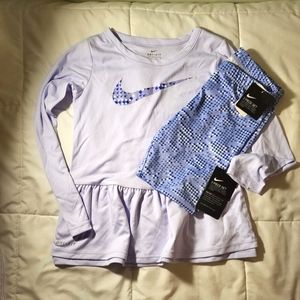 NWT Girls Size 6X Blue Dri-Fit Nike 2 Piece Set